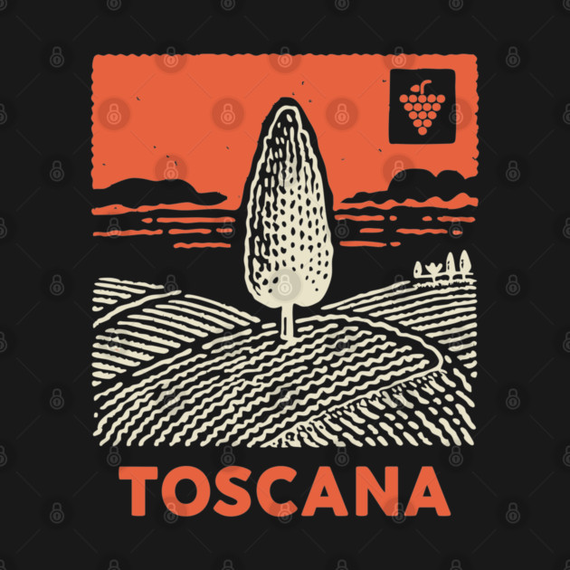 Tuscany Italy - Minimalist Cypress Linework by TuncGK