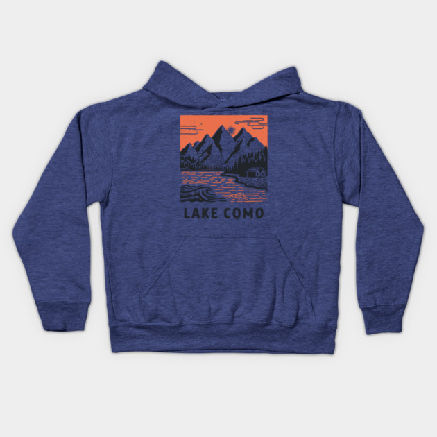 Lake Como Italy - Dramatic Lakeside Nightscape Kids Hoodie by TuncGK