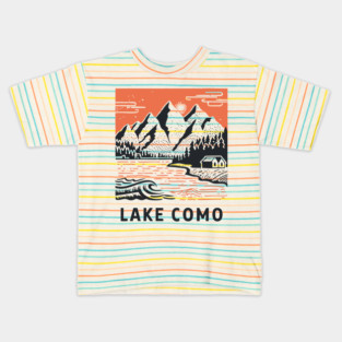 Lake Como Italy - Dramatic Lakeside Nightscape Kids T-Shirt
