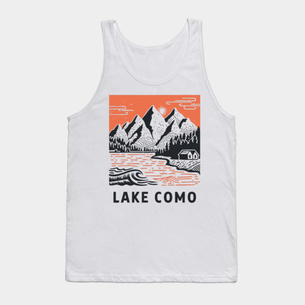 Lake Como Italy - Dramatic Lakeside Nightscape Tank Top by TuncGK