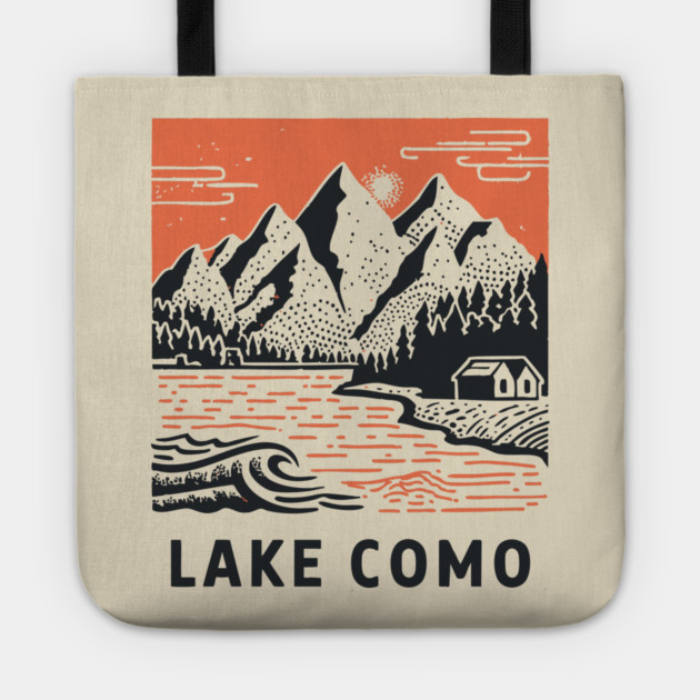 Lake Como Italy - Dramatic Lakeside Nightscape Tote by TuncGK