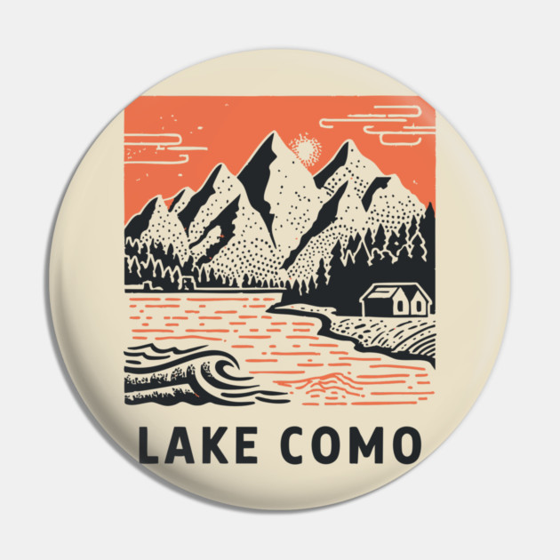 Lake Como Italy - Dramatic Lakeside Nightscape Pin by TuncGK