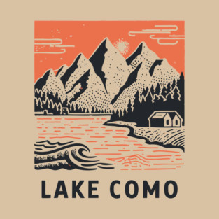 Lake Como Italy - Dramatic Lakeside Nightscape T-Shirt