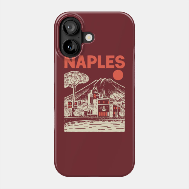 Naples Italy - Vintage Graphic Travel Poster Phone Case by TuncGK