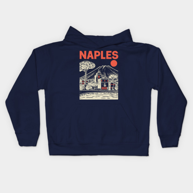 Naples Italy - Vintage Graphic Travel Poster Kids Hoodie by TuncGK