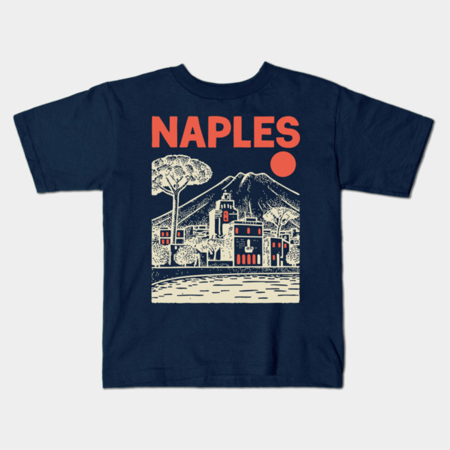 Naples Italy - Vintage Graphic Travel Poster Kids T-Shirt by TuncGK