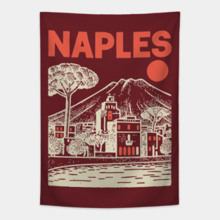 Naples Italy - Vintage Graphic Travel Poster Tapestry