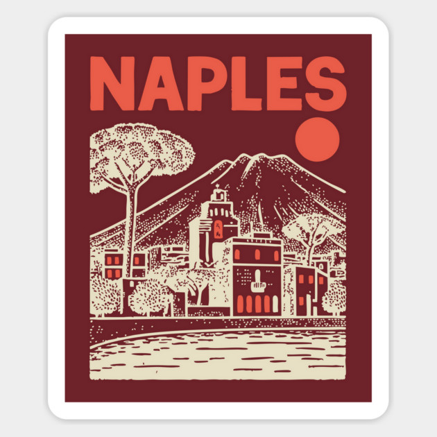 Naples Italy - Vintage Graphic Travel Poster Magnet by TuncGK