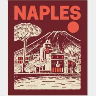 Naples Italy - Vintage Graphic Travel Poster Posters and Art