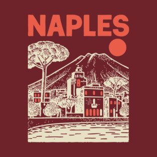 Naples Italy - Vintage Graphic Travel Poster T-Shirt