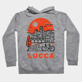 Lucca Italy - Minimalist Piazza Linework Hoodie