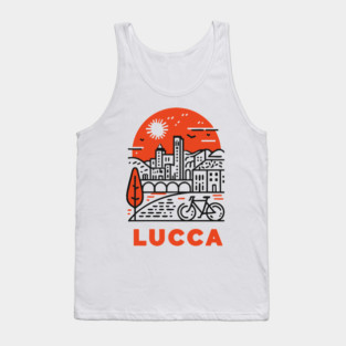 Lucca Italy - Minimalist Piazza Linework Tank Top