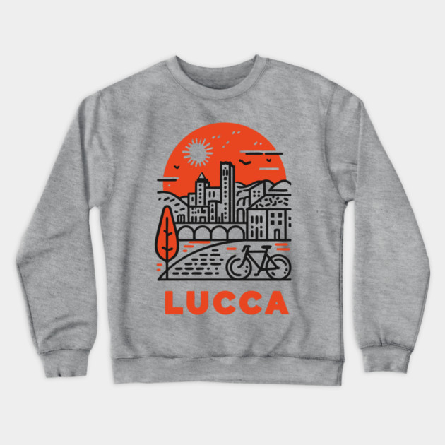 Lucca Italy - Minimalist Piazza Linework Crewneck Sweatshirt by TuncGK