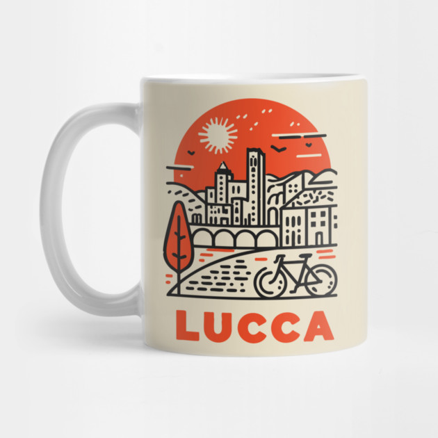 Lucca Italy - Minimalist Piazza Linework by TuncGK