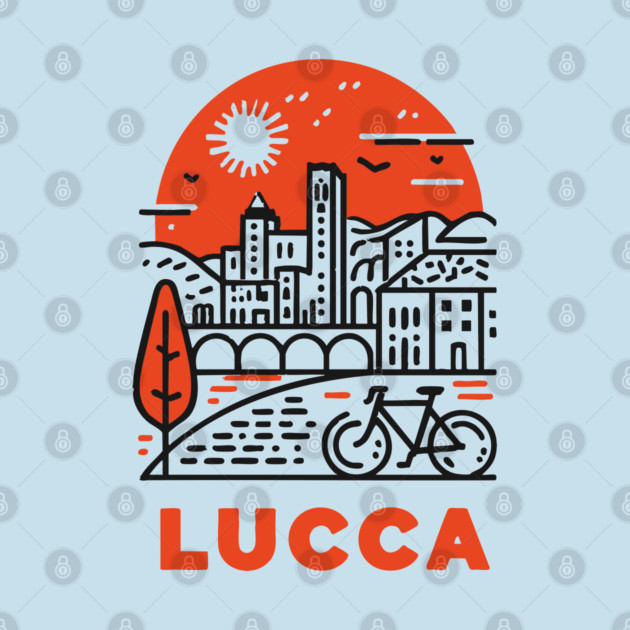 Lucca Italy - Minimalist Piazza Linework by TuncGK