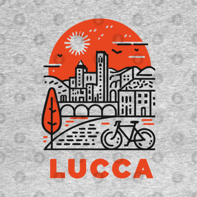 Lucca Italy - Minimalist Piazza Linework by TuncGK