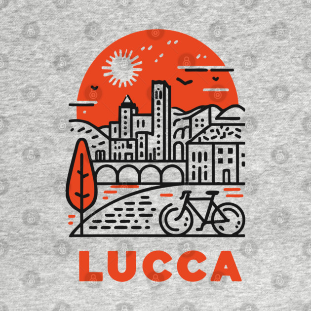 Lucca Italy - Minimalist Piazza Linework by TuncGK