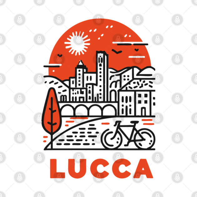 Lucca Italy - Minimalist Piazza Linework by TuncGK