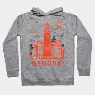 Genoa Italy - Vintage Graphic Travel Poster Hoodie
