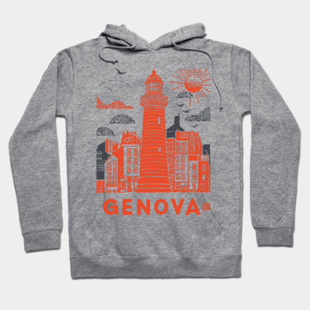 Genoa Italy - Vintage Graphic Travel Poster Hoodie by TuncGK