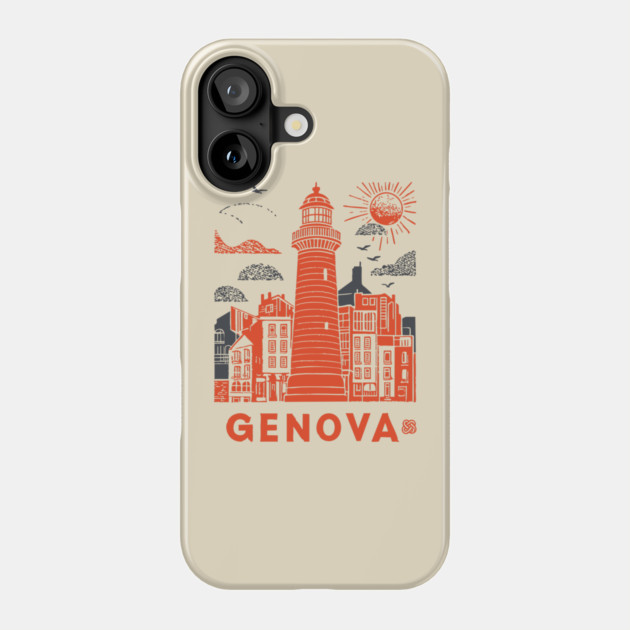 Genoa Italy - Vintage Graphic Travel Poster Phone Case by TuncGK