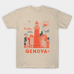 Genoa Italy - Vintage Graphic Travel Poster T-Shirt