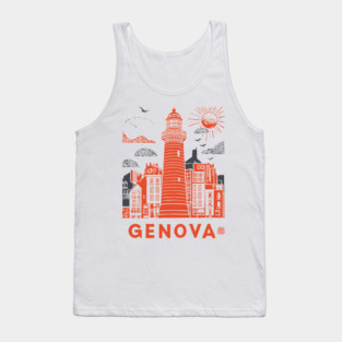 Genoa Italy - Vintage Graphic Travel Poster Tank Top
