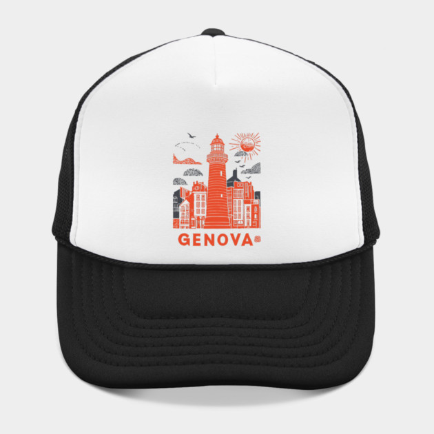 Genoa Italy - Vintage Graphic Travel Poster by TuncGK