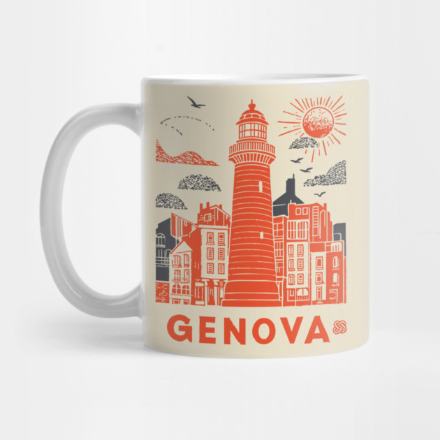 Genoa Italy - Vintage Graphic Travel Poster by TuncGK