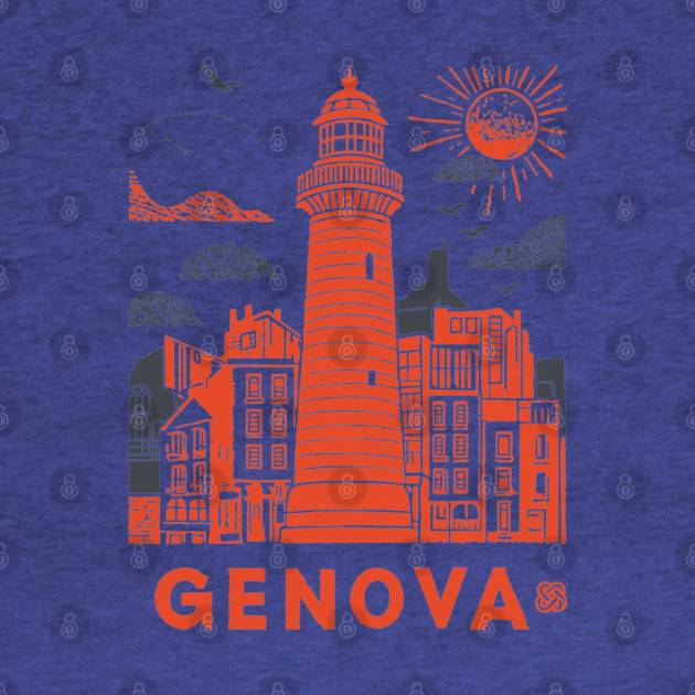 Genoa Italy - Vintage Graphic Travel Poster by TuncGK
