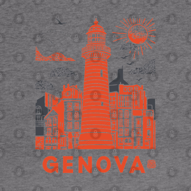 Genoa Italy - Vintage Graphic Travel Poster by TuncGK