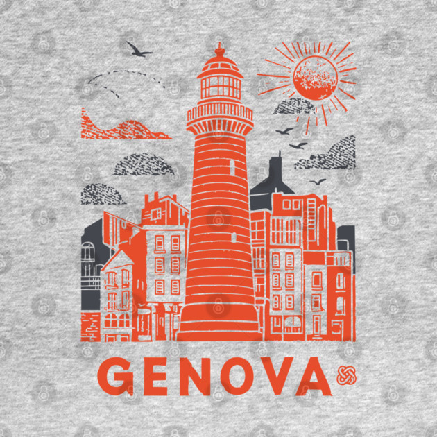 Genoa Italy - Vintage Graphic Travel Poster by TuncGK