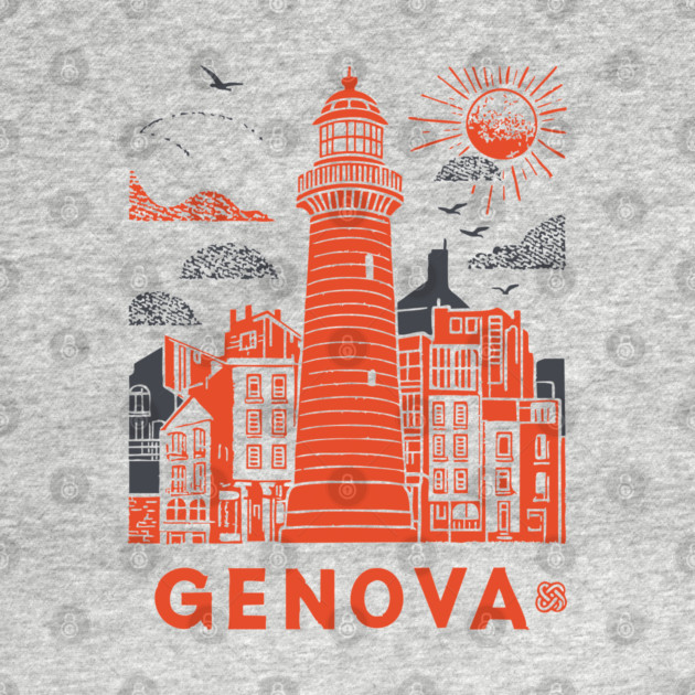 Genoa Italy - Vintage Graphic Travel Poster by TuncGK