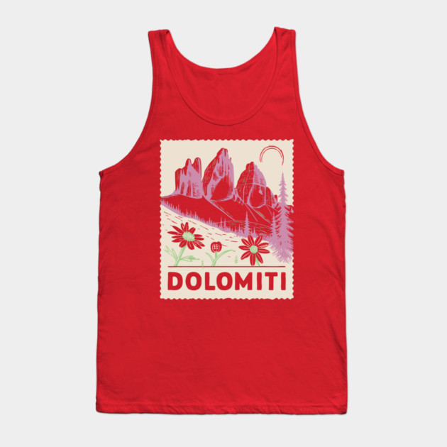 The Dolomites Italy - Retro Alpine Meadow Tank Top by TuncGK