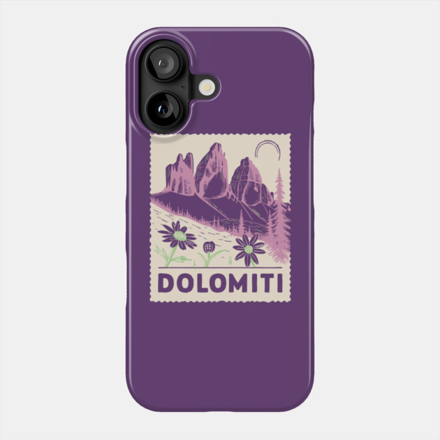 The Dolomites Italy - Retro Alpine Meadow Phone Case by TuncGK