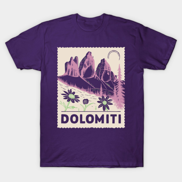 The Dolomites Italy - Retro Alpine Meadow T-Shirt by TuncGK