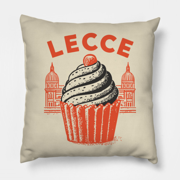 Lecce Italy - Retro Pasticciotto Design Pillow by TuncGK
