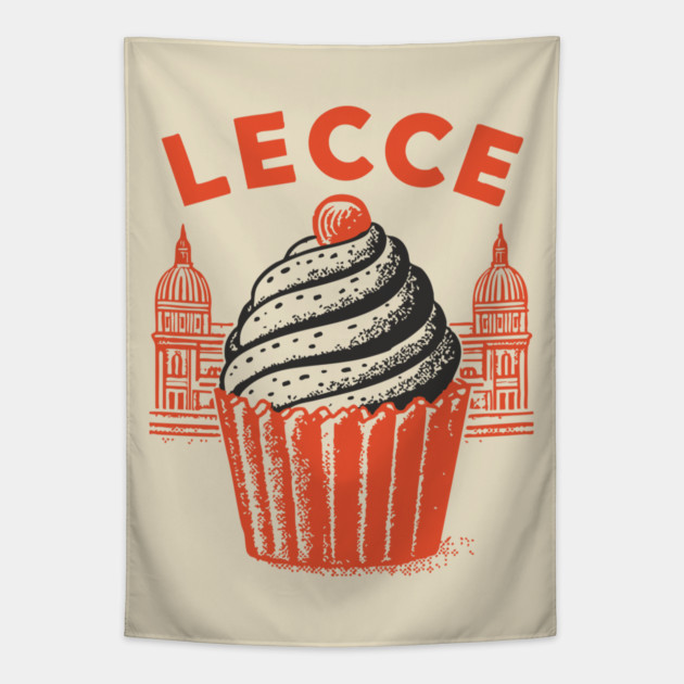 Lecce Italy - Retro Pasticciotto Design Tapestry by TuncGK