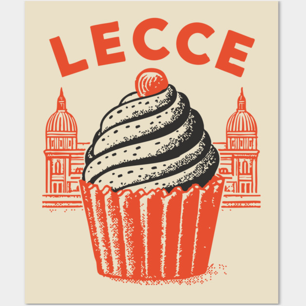 Lecce Italy - Retro Pasticciotto Design Wall Art by TuncGK