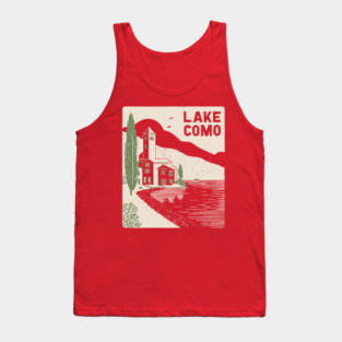 Lake Como Italy - Minimalist Villa Linework Tank Top
