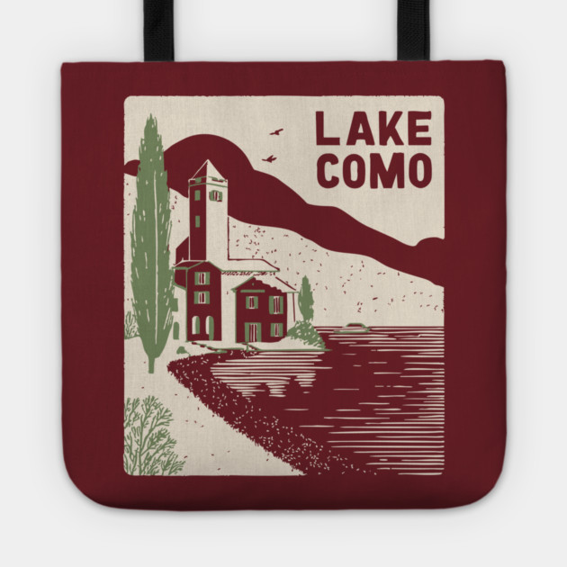 Lake Como Italy - Minimalist Villa Linework Tote by TuncGK