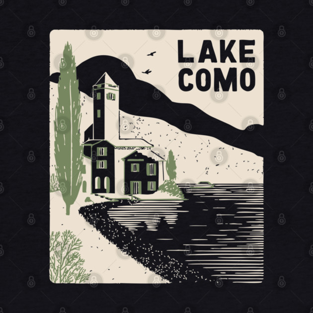 Lake Como Italy - Minimalist Villa Linework by TuncGK