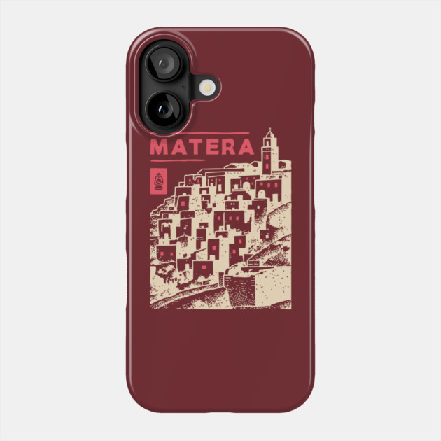 Matera Italy - Vintage Graphic Travel Poster Phone Case by TuncGK