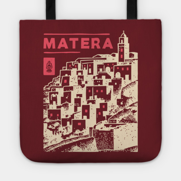 Matera Italy - Vintage Graphic Travel Poster Tote by TuncGK