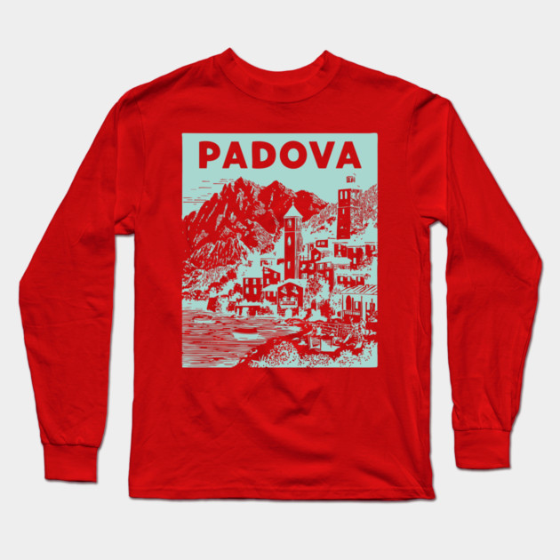 Padua Italy - Retro Mountain Scenery Long Sleeve T-Shirt by TuncGK