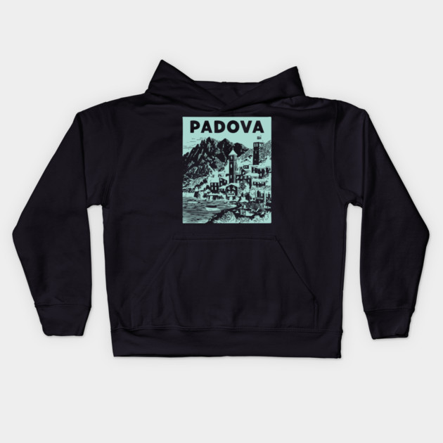 Padua Italy - Retro Mountain Scenery Kids Hoodie by TuncGK