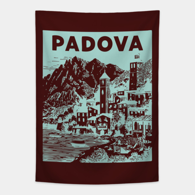 Padua Italy - Retro Mountain Scenery Tapestry by TuncGK