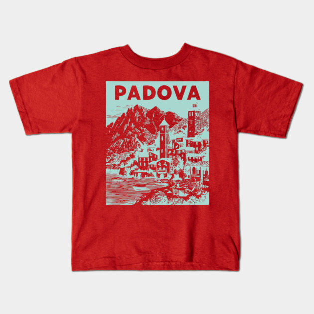 Padua Italy - Retro Mountain Scenery Kids T-Shirt by TuncGK