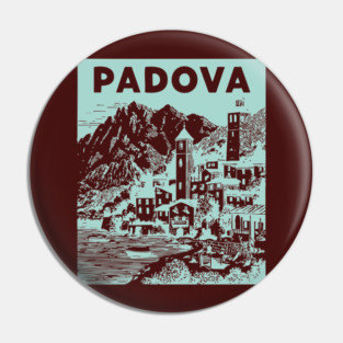 Padua Italy - Retro Mountain Scenery Pin