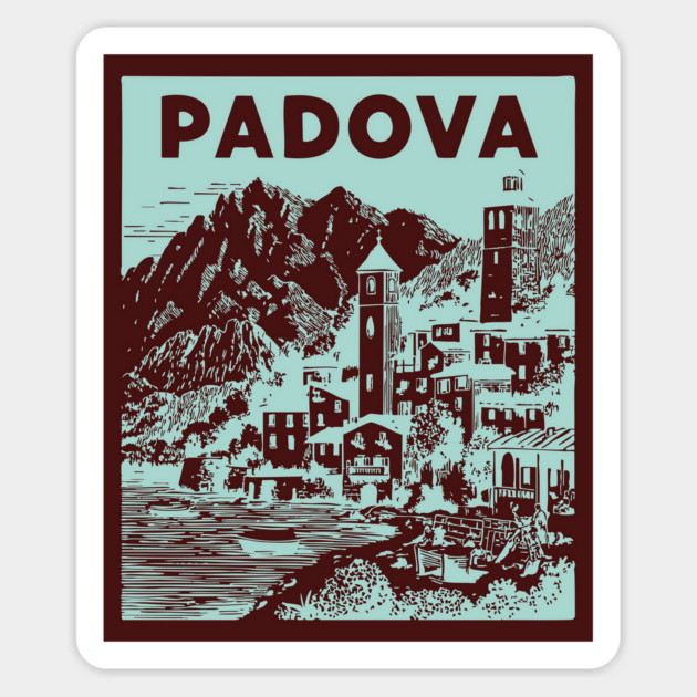 Padua Italy - Retro Mountain Scenery Magnet by TuncGK